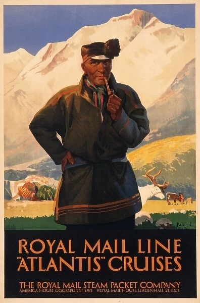 Poster advertising Royal Mail Line Atlantis Cruises
