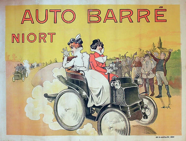 Poster, Auto Barre, Niort, France. Date: circa 1895