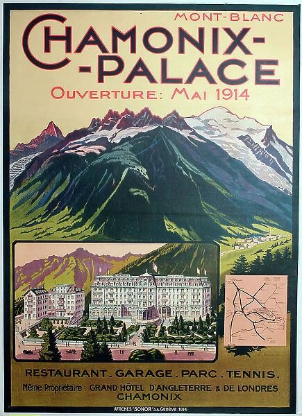 Poster, Chamonix Palace Hotel, Mont Blanc, France