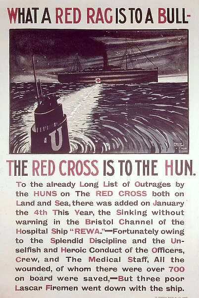 Poster, Red Cross hospital ship, WW1