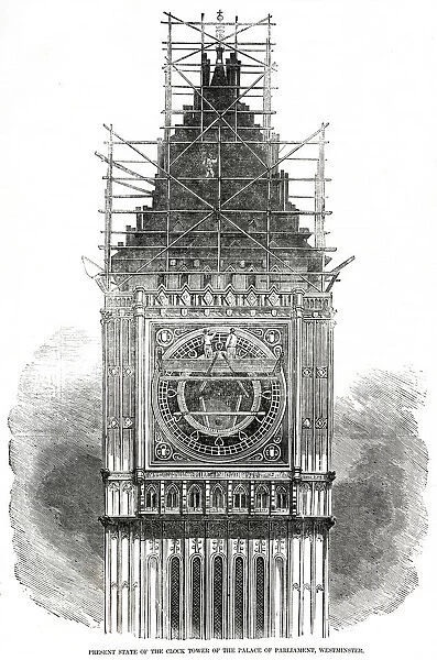 Present state of Clock Tower, Westminster 1856