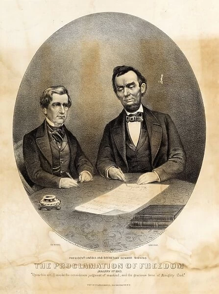 President Abraham Lincoln and Secretary Seward Signing the P