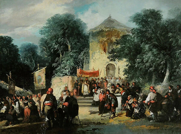 Procession at the Hermitage, 1861 by Eugenio Lucas Velazquez