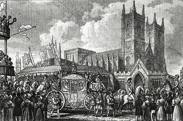 Queen Victoria arrives at Westminster Abbey for Coronation
