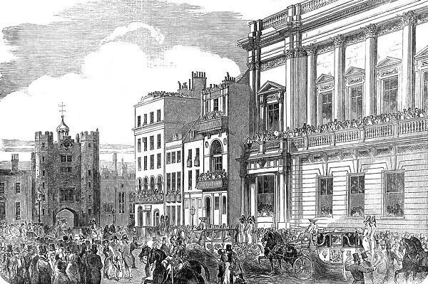 Queen Victoria arriving at St. Jamess Palace, London, 1853