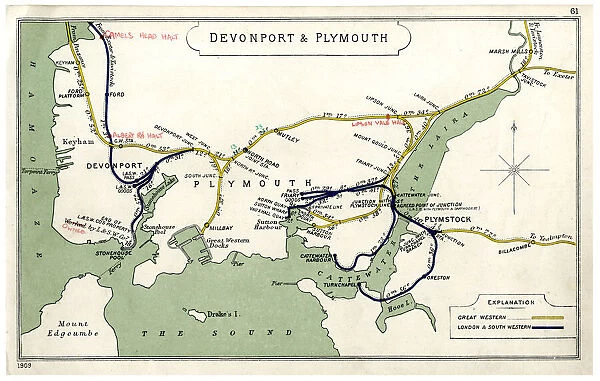 Railway map, Devonport & Plymouth