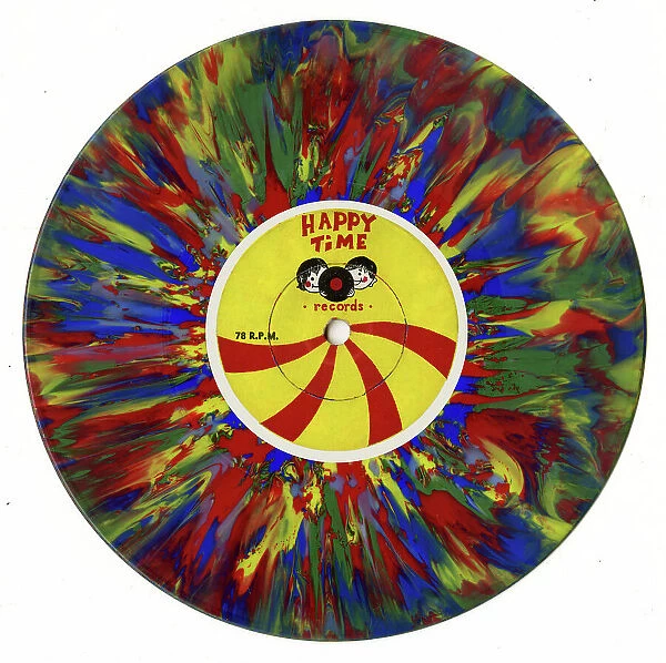 Rainbow design vinyl single record, side 1
