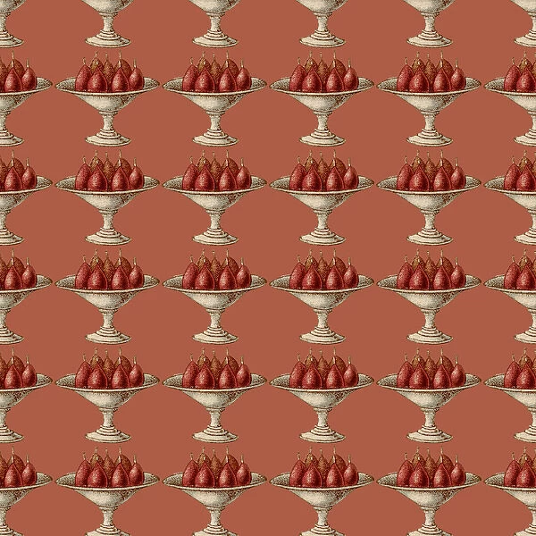Repeating Pattern - Compote of Pears (red background)