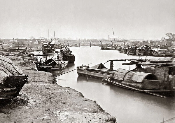 River view Canton (Guangzhou) China circa 1880s