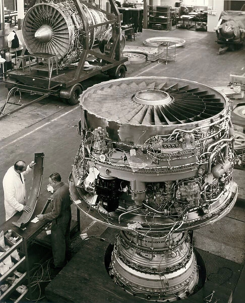 Rolls-Royce RB211 turbofans during production at Derby