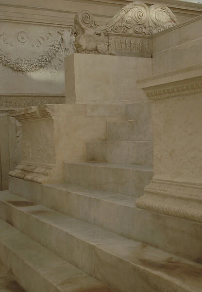 Roman Art. Italy. Ara Pacis Augustae. Marble staircase