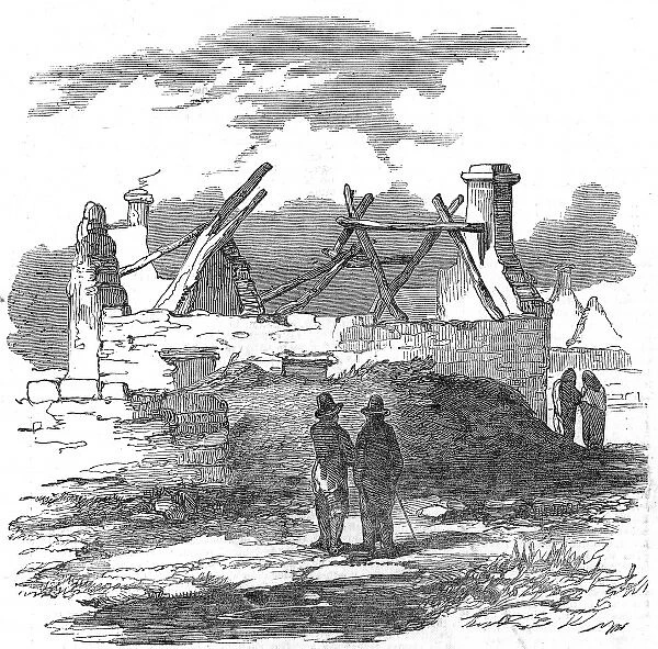 Roofless cabin during evictions in Ireland