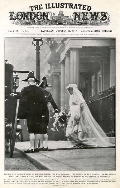 Royal Wedding 1913 - Duchess of Fife leaves for the chapel
