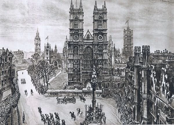 Royal Wedding 1947. The Scene at Westminster