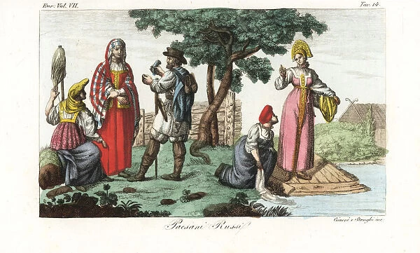 Russian serfs or peasantry, 18th century