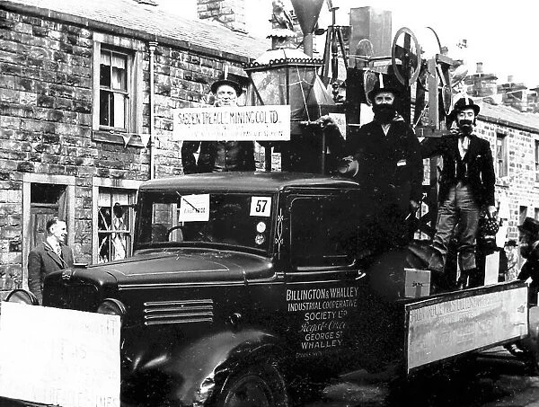 Sabden Treacle Miners procession float, possibly 1930s