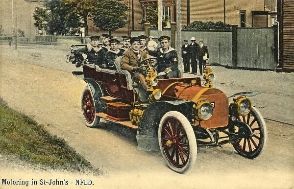 Sailors in a motor car