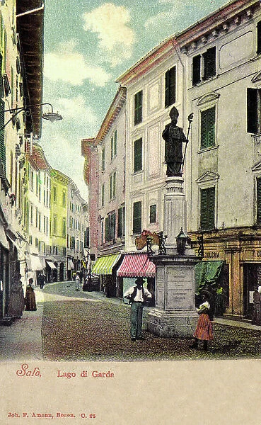 Salo, Province of Brescia - Street Scene - Borromeo Statue