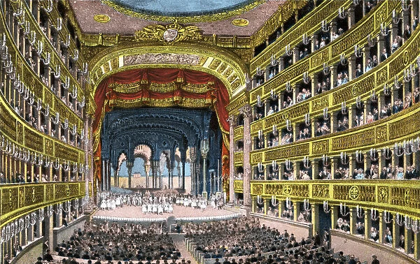 San Carlo Theatre interior, Naples, Italy