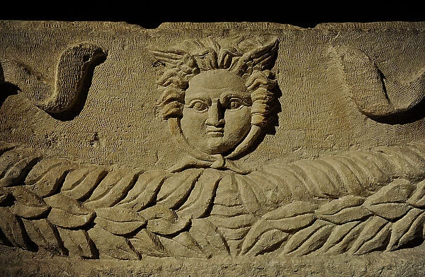 Sarcophagus tub. 2nd century AD. Medusa. From Sidon (Lebanon)
