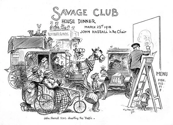 Savage Club invite featuring John Hassall by G. L. Stampa