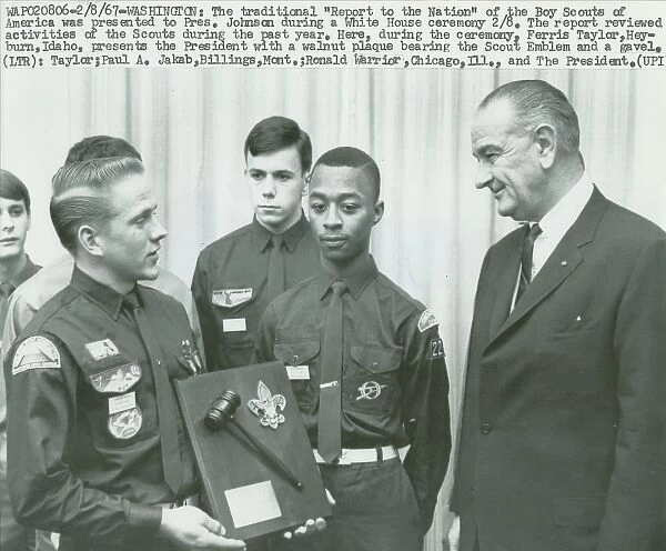 Scout ceremony with President Johnson