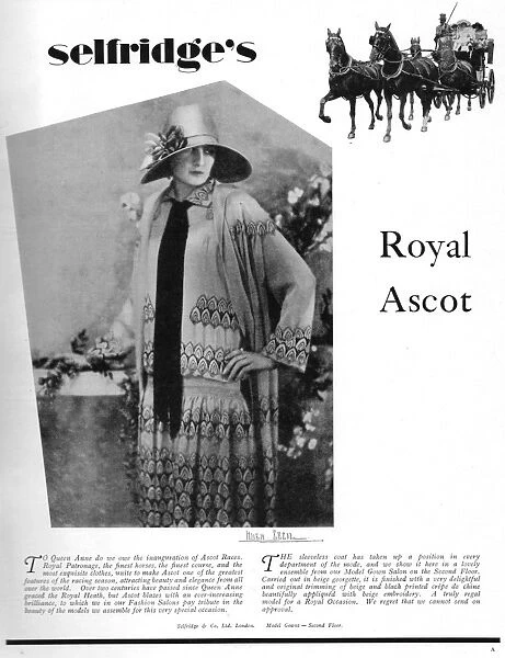 Selfridges Royal Ascot advert, 1927