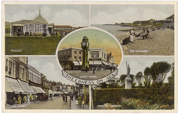 Sheerness, Kent: five views of the town: Esplanade, Pavilion, High Street