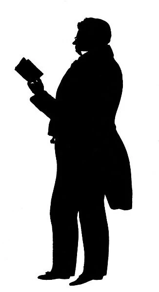 Silhouette portrait of William Makepeace Thackeray