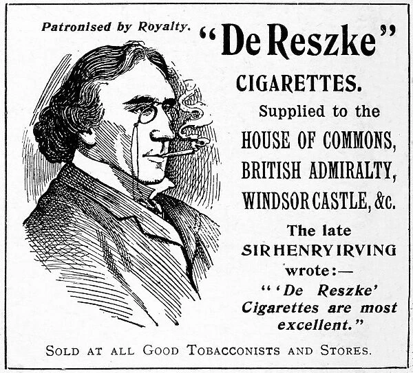 Sir Henry Irving advertising De Reszke Cigarettes