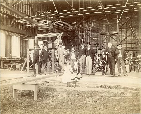 Sir Hiram Maxim?s workshop at Baldwyn?s Park, Kent, 1890