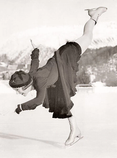 Skater Soni Hennie San Moritz, Switzerland, 1933