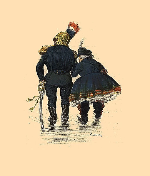 Soldier Escorting A Woman