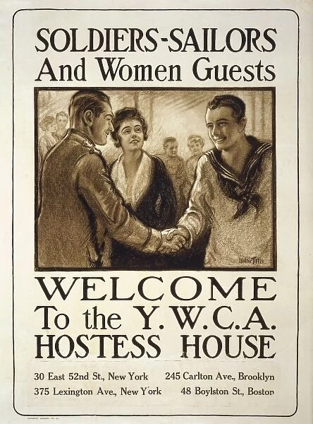 Soldiers-sailors and women guests - Welcome to the YWCA host