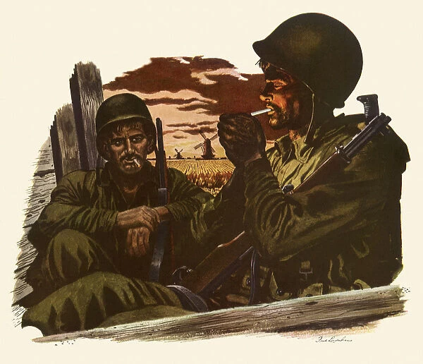 Soldiers have a Smoke Break Date: 1944