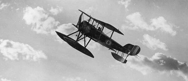 Sopwith Baby seaplane in flight, WW1