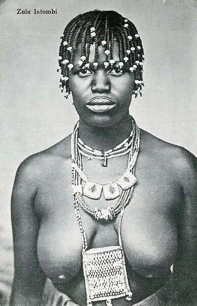 South Africa - Native Zulu Girl in Traditional Dress