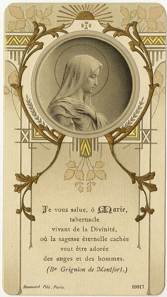 Souvenir card from a First Communion - Virgin Mary