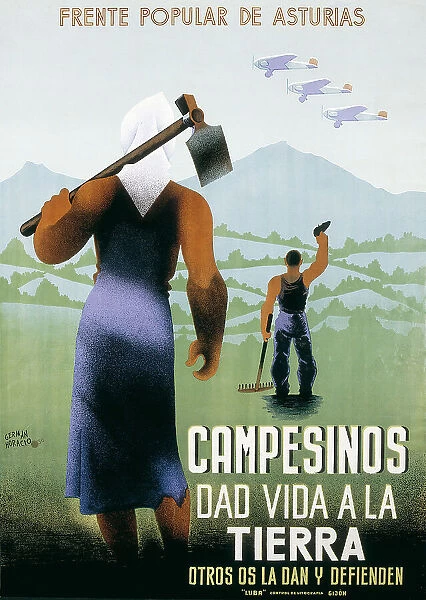 Spanish Civil War (1936-1939). Campesinos, dad