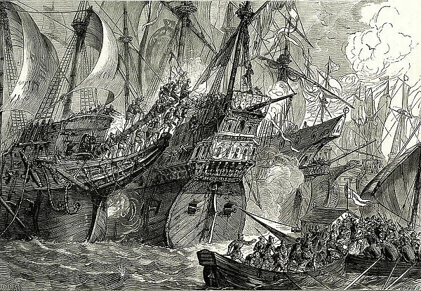 Spanish fleet and the ships of the Sea Beggars