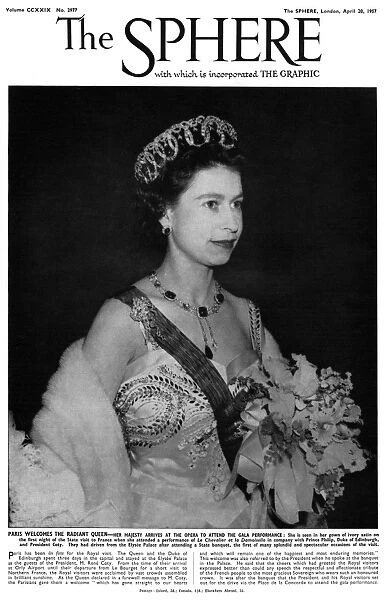 Sphere front cover featuring Queen Elizabeth II, 1957