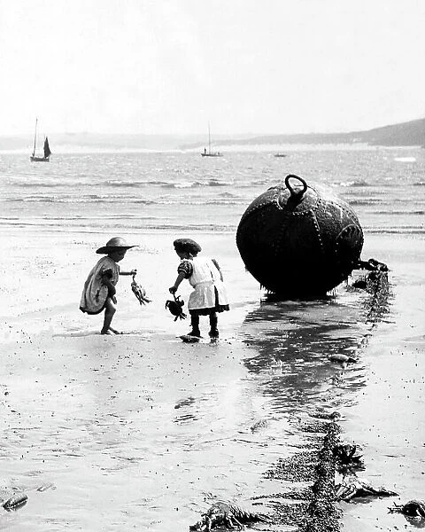 St. Ives Girls Playing on the Beach Victorian period