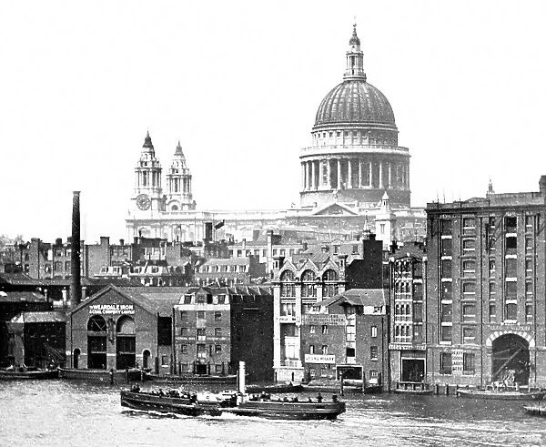 St. Paul's Cathedral River Thames Victorian period