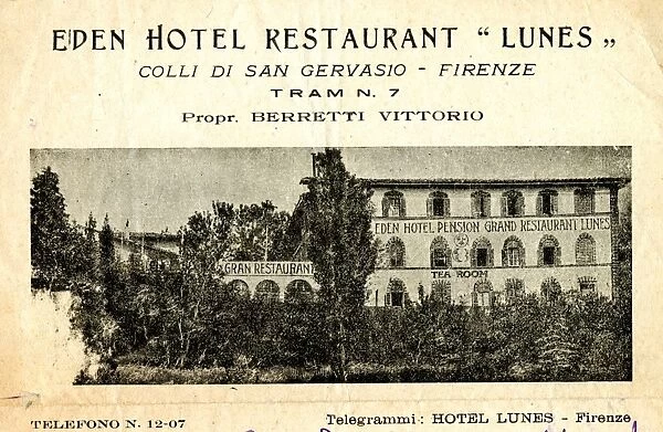 Stationery design, Eden Hotel Restaurant Lunes, Florence