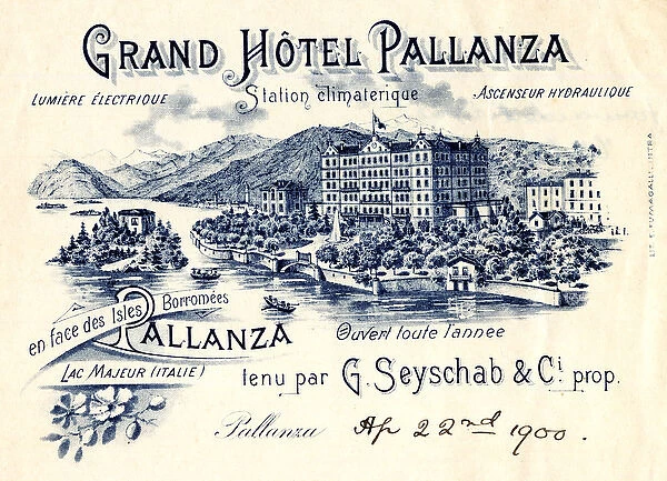 Stationery design, Grand Hotel Pallanza, Italy