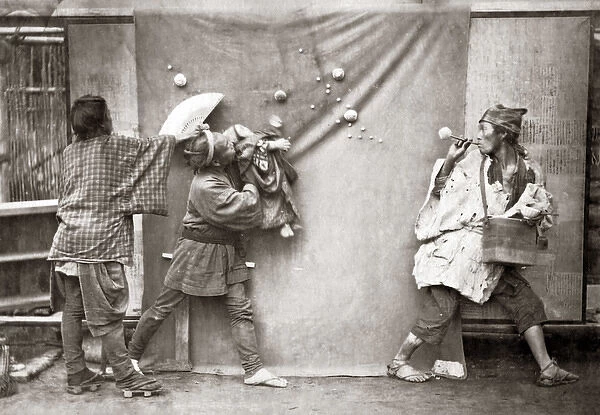 Street Entertainers, Japan, circa 1870s