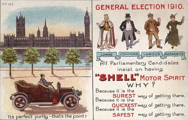 Suffragette Election 1910 Shell Advert