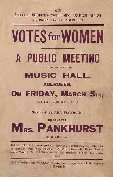 Suffragette Votes for Women Meeting