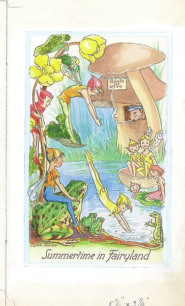Summertime in Fairyland Children's Postcard design