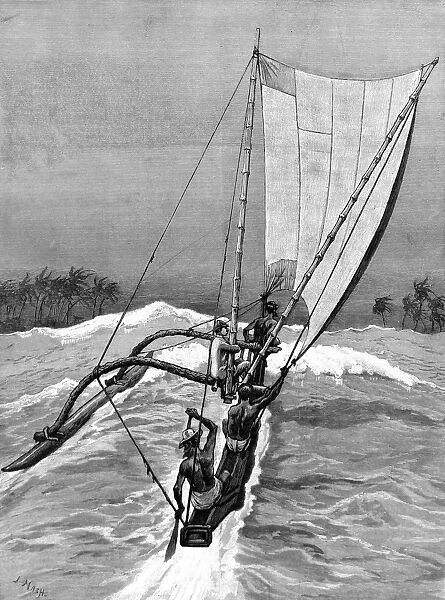 A Surf-Boat, Sri Lanka, 1887